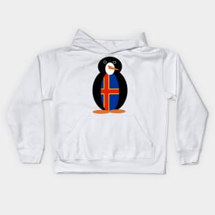 Aaland Islands Penguin Flag or Äland Islands Kids Hoodie